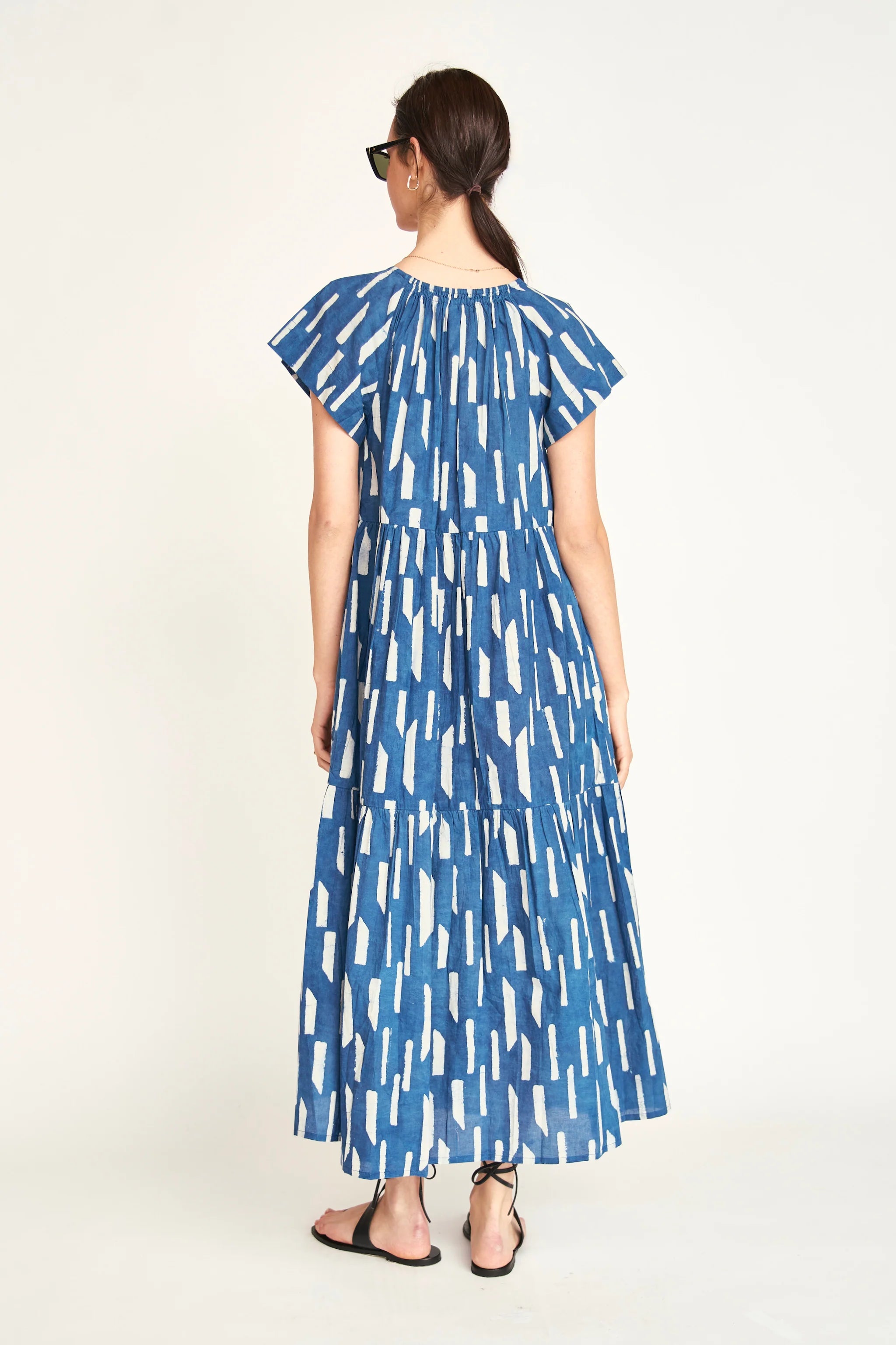 Vienna Maxi Dress in Indigo Rainfall, from Mirth