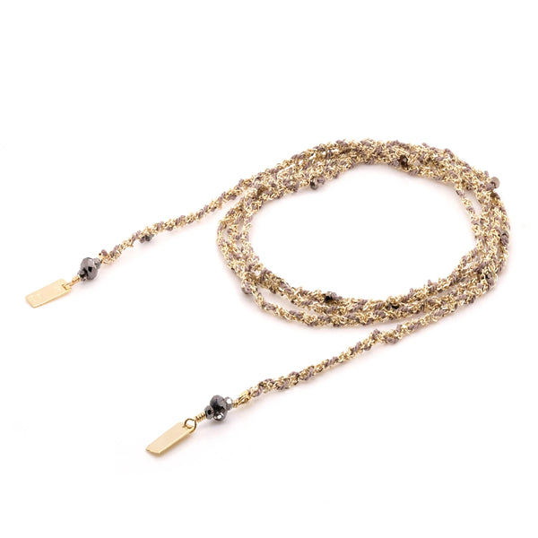 MLS 182 Necklace in Gold and Grey from Marie Laure Chamorel