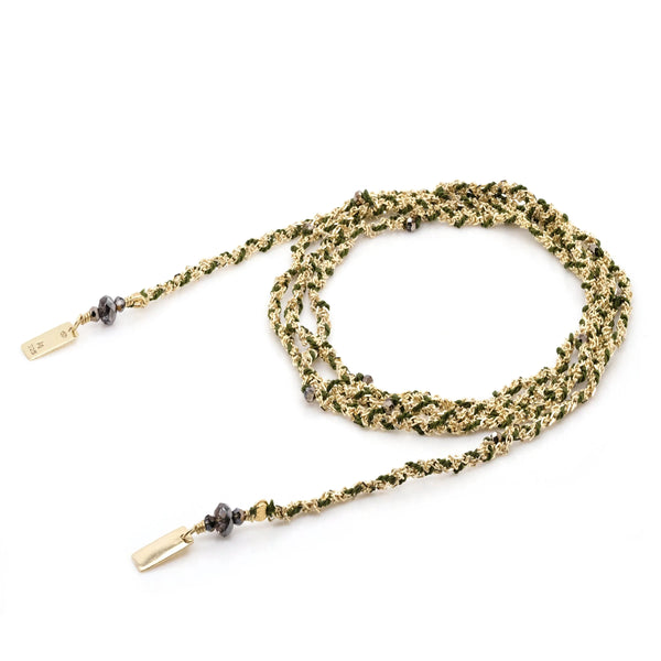 MLS 182 Necklace in Gold and Kaki, from Marie Laure Chamorel