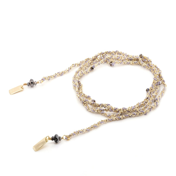 MLS 182 Necklace in Gold and Lila, from Marie Laure Chamorel