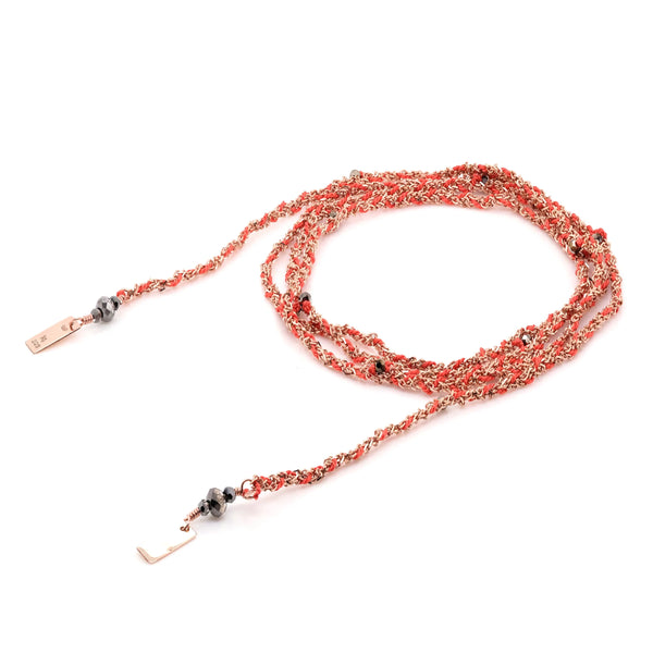 MLS 182 Necklace in Pink, Gold and Coral, from Marie Laure Chamorel