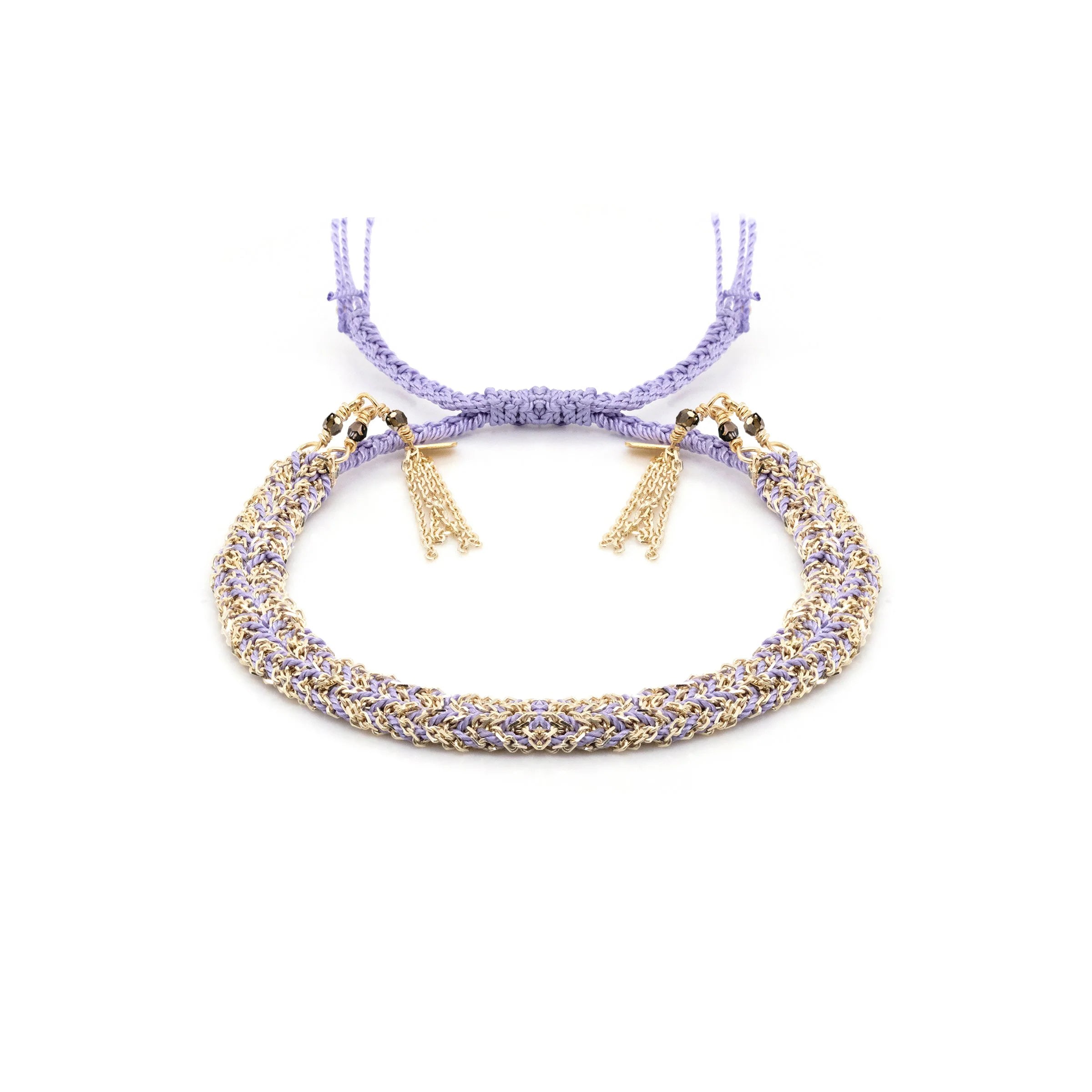 MLS 183 Bracelet in Gold and Lila, from Marie Laure Chamorel