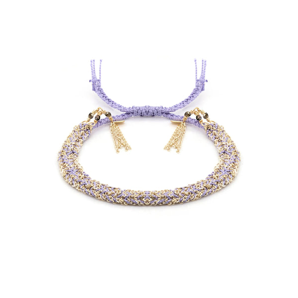 MLS 183 Bracelet in Gold and Lila, from Marie Laure Chamorel