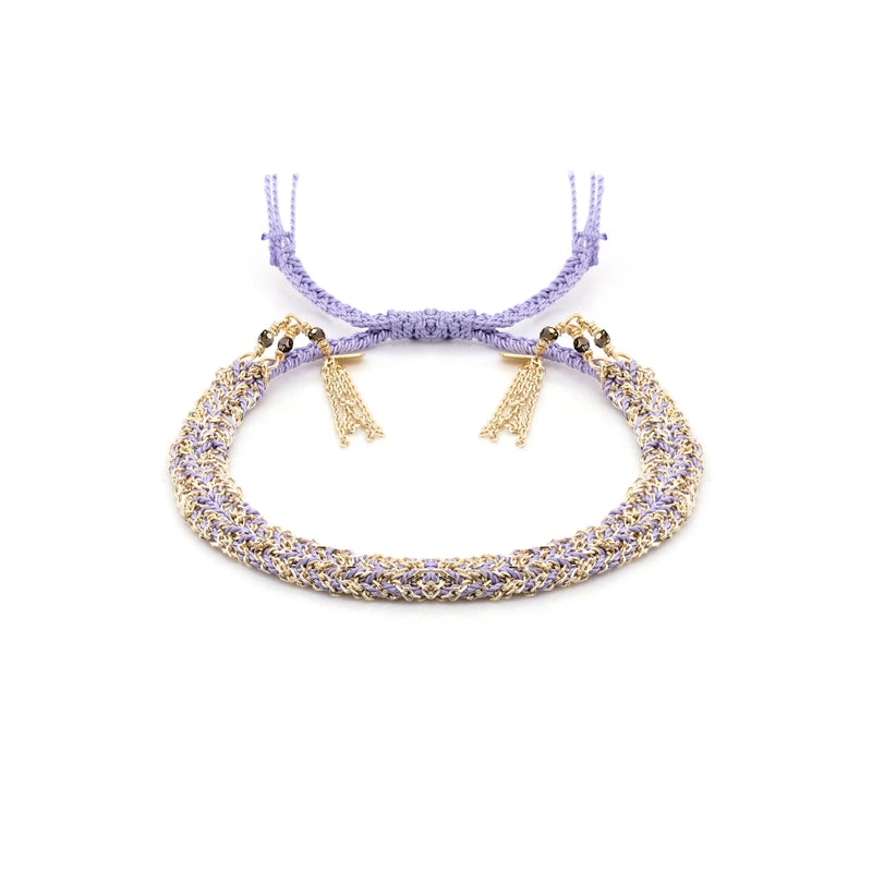 MLS 183 Bracelet in Gold and Lila, from Marie Laure Chamorel