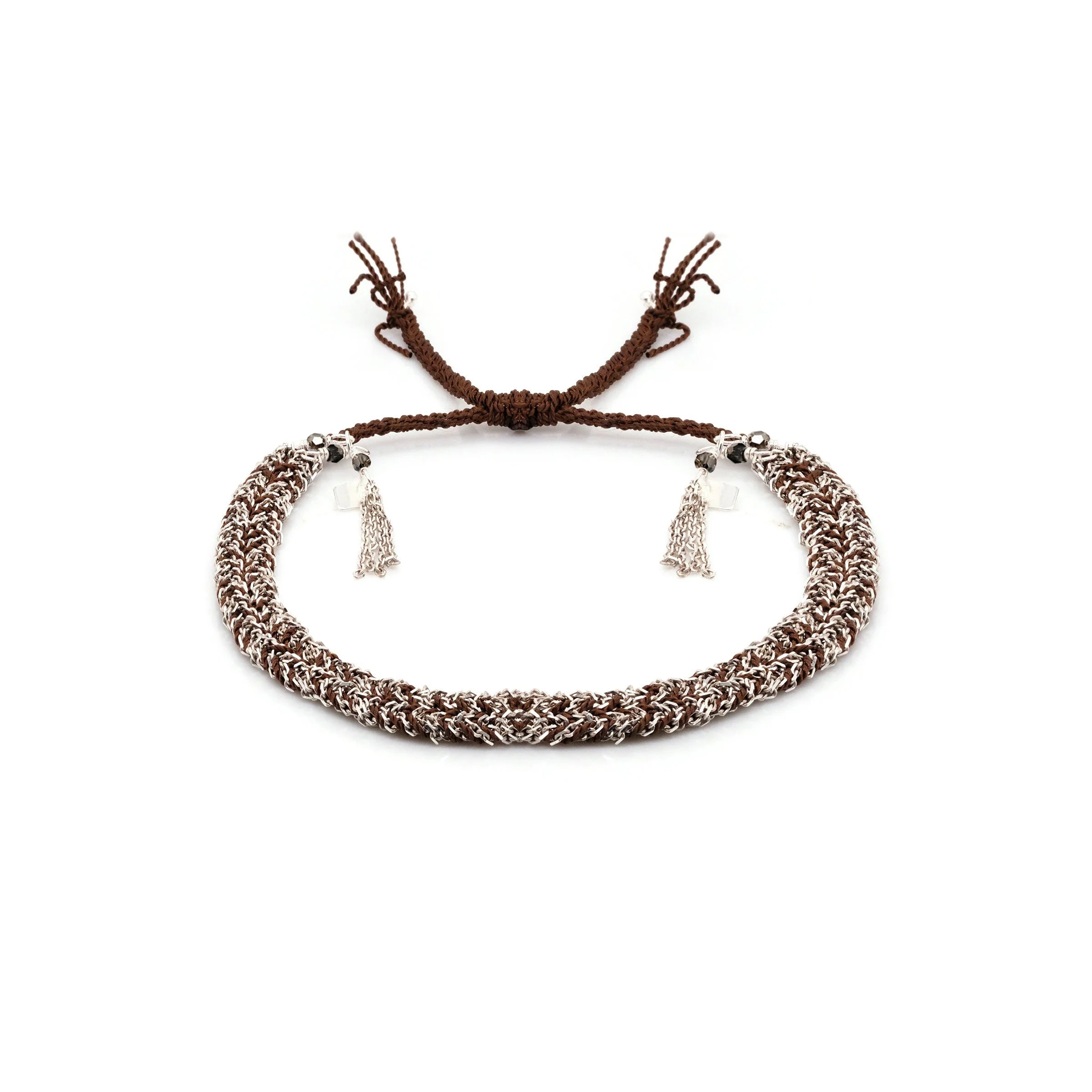 MLS 183 Bracelet in Silver and Brown, from Marie Laure Chamorel