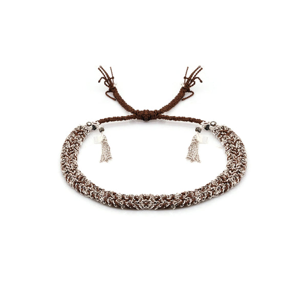 MLS 183 Bracelet in Silver and Brown, from Marie Laure Chamorel