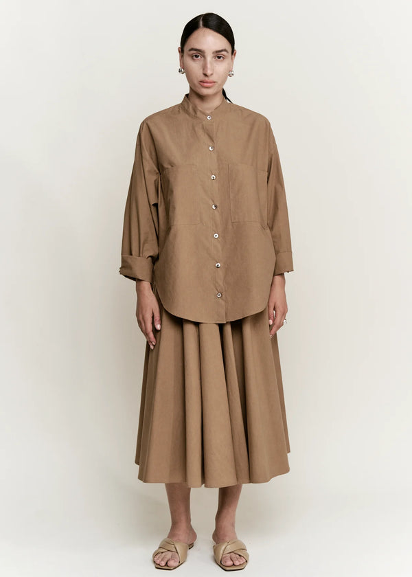 Relaxed Circle Skirt in Sierra Parchment Poplin, from Modern Weaving