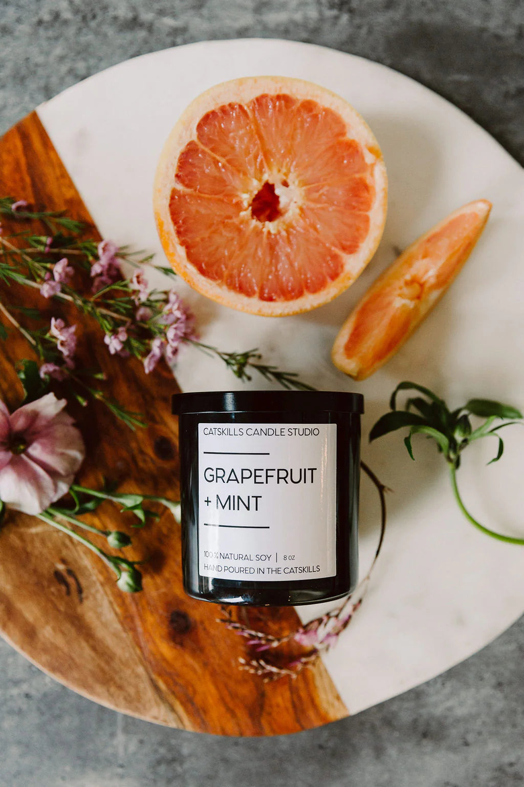 Grapefruit + Mint Candle, from Catskills Candle Studio