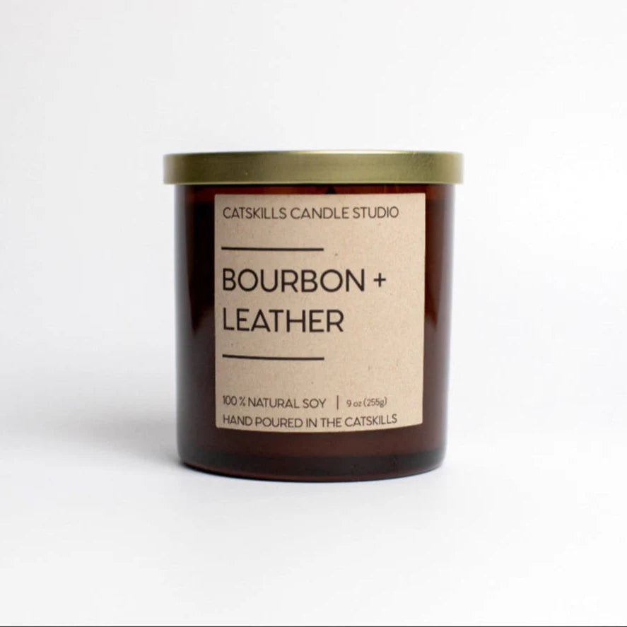Bourbon + Leather Special Edition Scented Candle, from Catskills Candle Studio