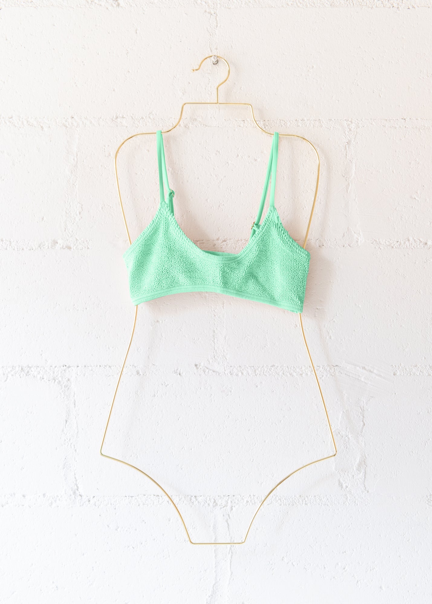 Maldives Spaghetti Straps Bikini Top in Jungle Green, from Love & Bikinis