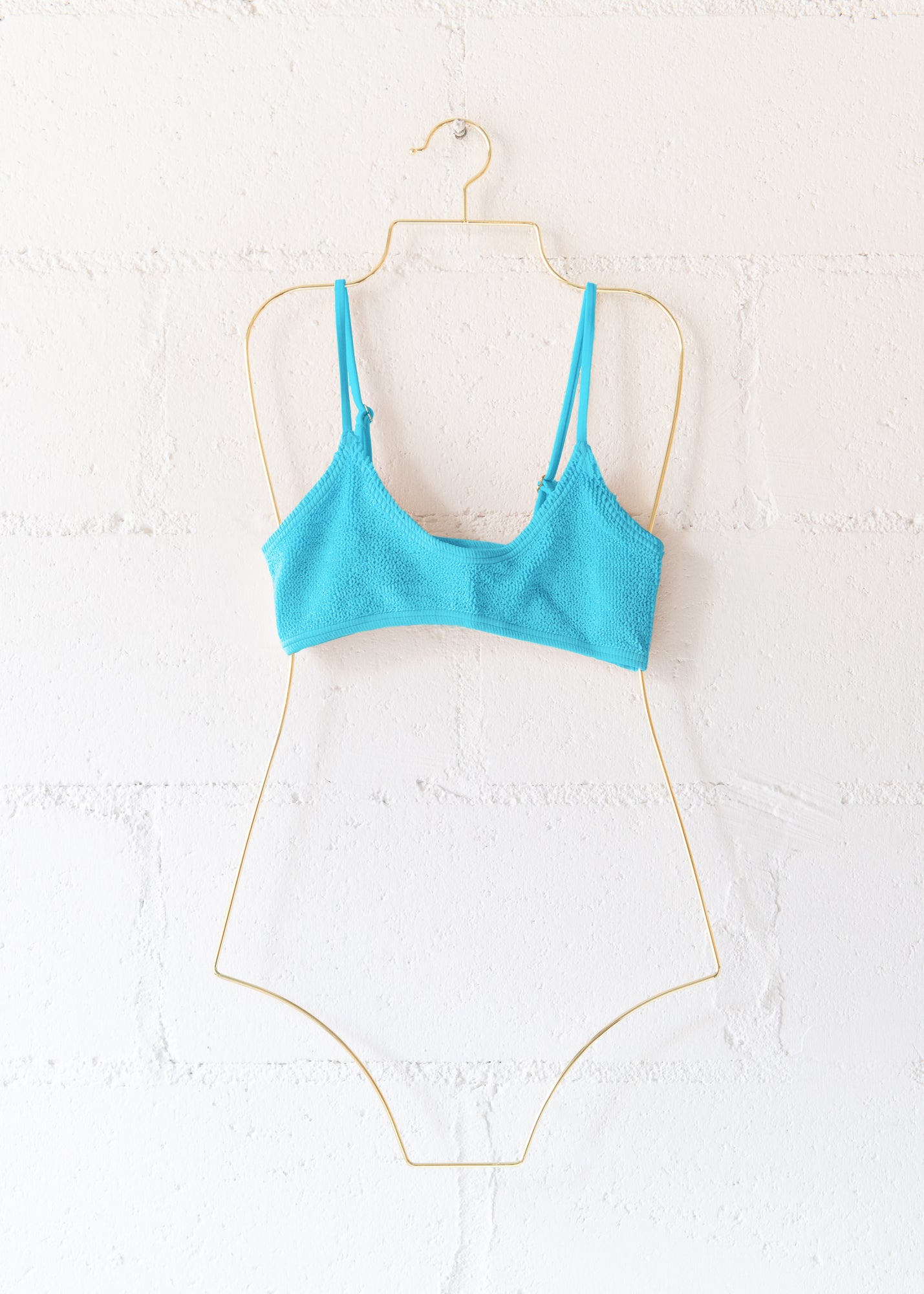 Maldives Spaghetti Straps Bikini Top in Scuba Blue, from Love & Bikinis
