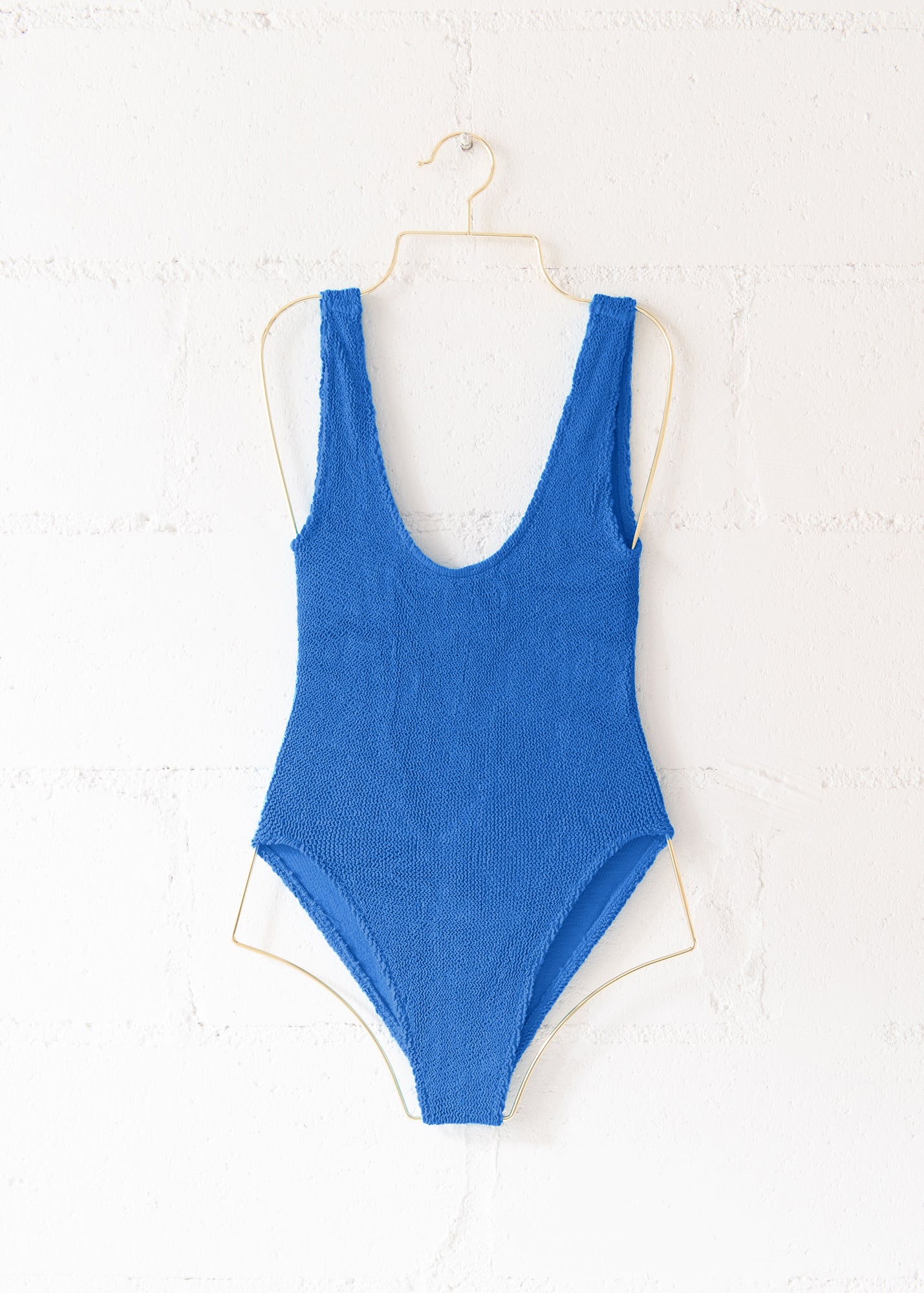 Marbella Scoop Neck One Piece Metallic Denim, from Love & Bikinis