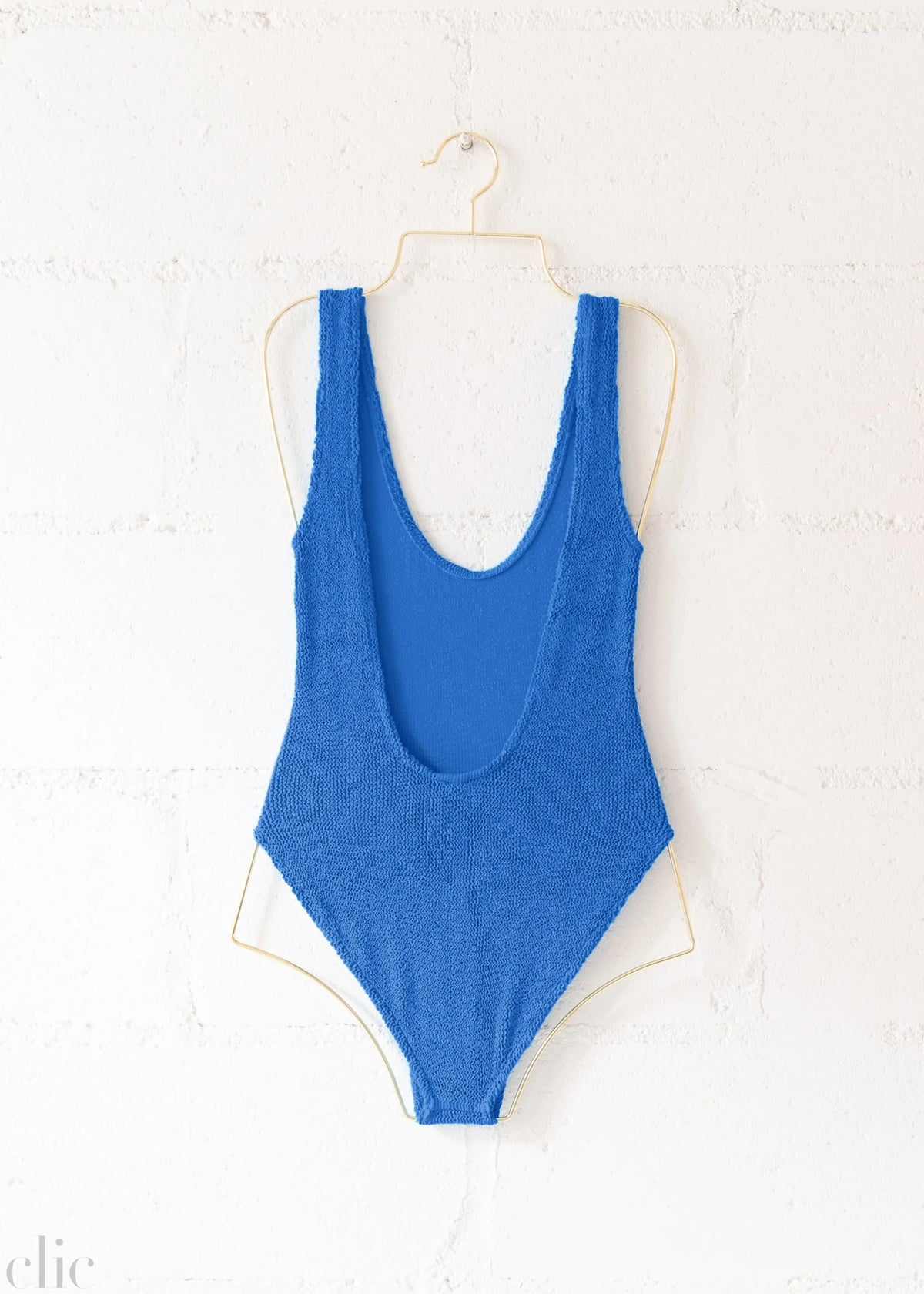 Marbella Scoop Neck One Piece Metallic Denim, from Love & Bikinis