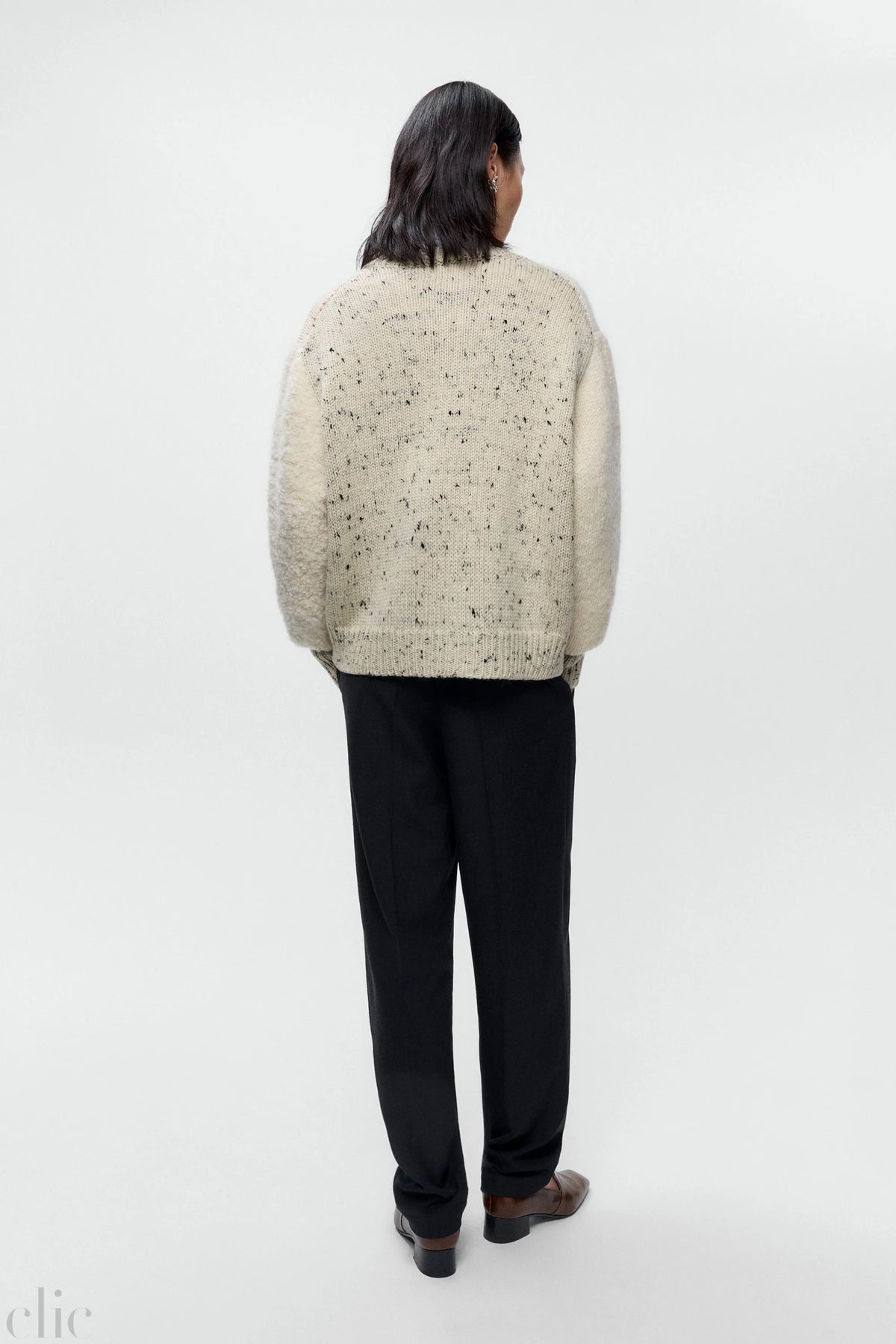 Marled Zip-Cardigan in White, from Cordera