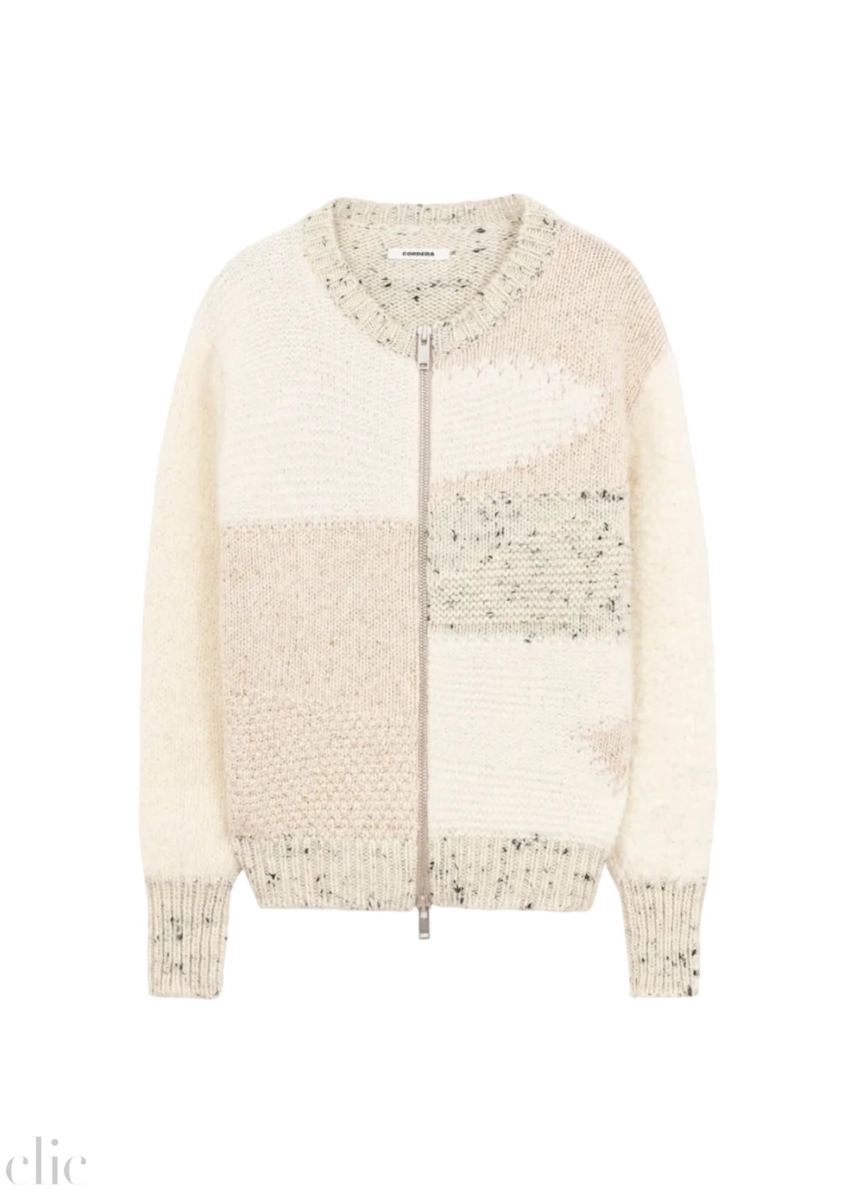 Marled Zip-Cardigan in White, from Cordera