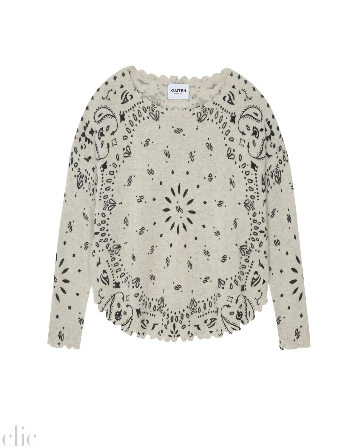 Mela Bandana Sweater in Oats, from Kujten