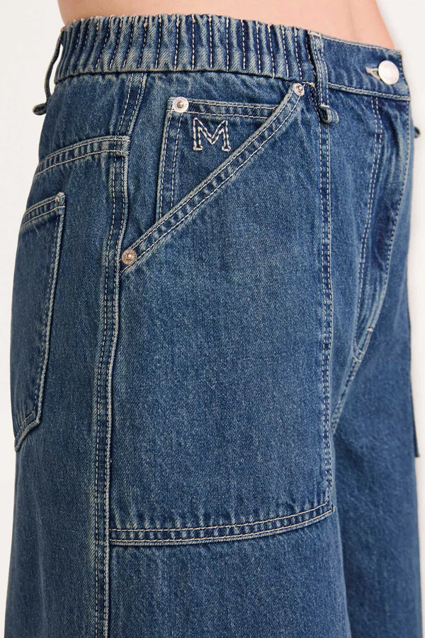 Violette Pants in Mid-blue Wash, from Merlette