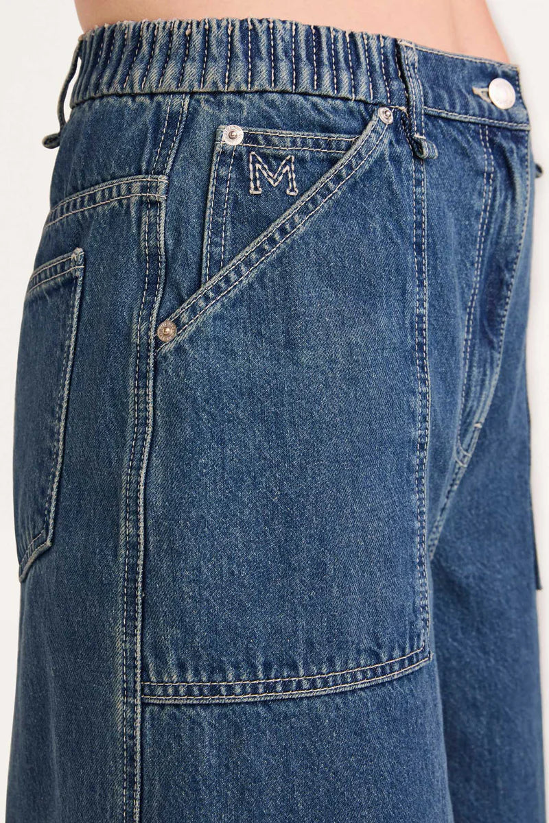 Violette Pants in Mid-blue Wash, from Merlette