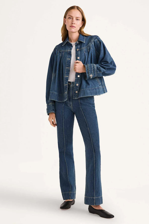 Easton Jacket in Mid-Blue Wash, from Merlette