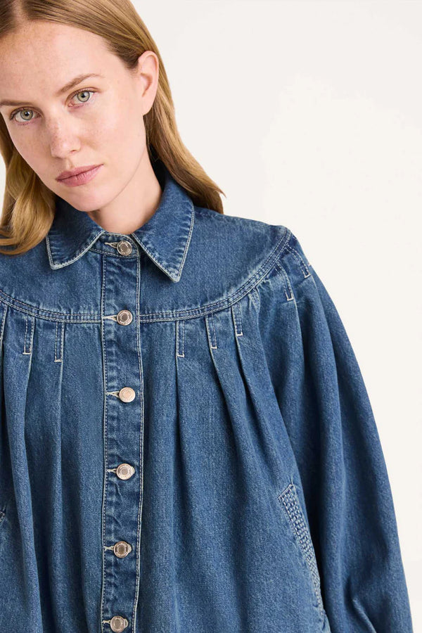 Easton Jacket in Mid-Blue Wash, from Merlette