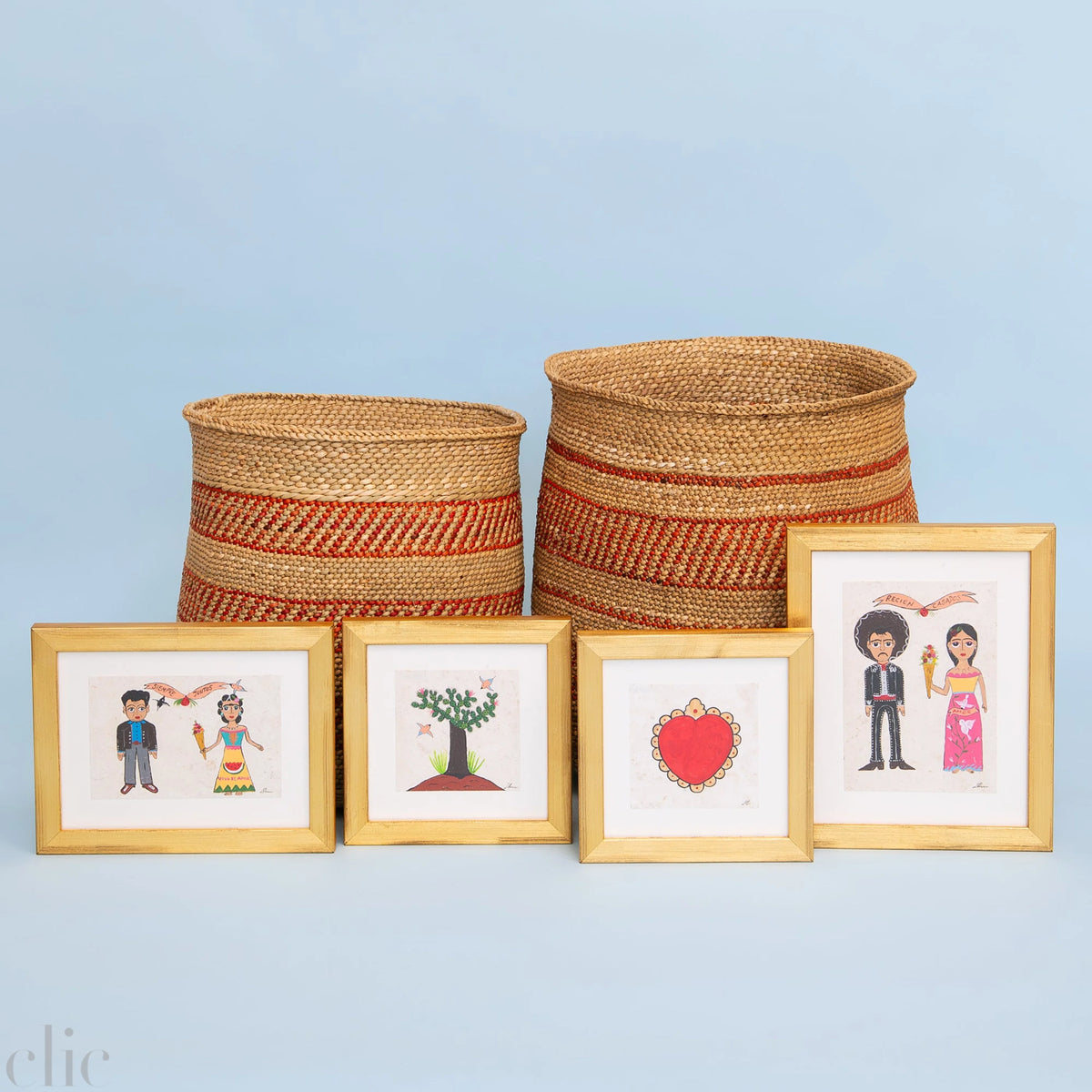 Medium Iringa Basket in Aburn Stripe