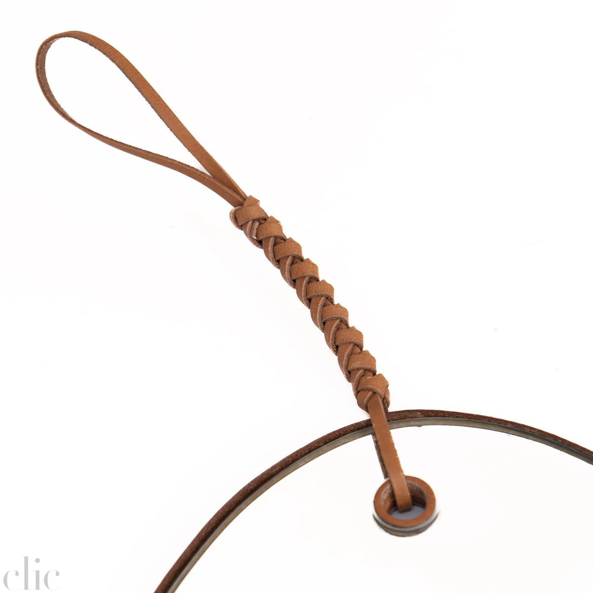 Mirror 45 with Woven Pebble Leather in Chestnut