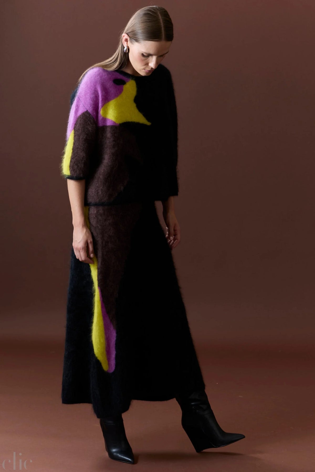 Phoenix Skirt in Dark Multi, from Mia Fratino
