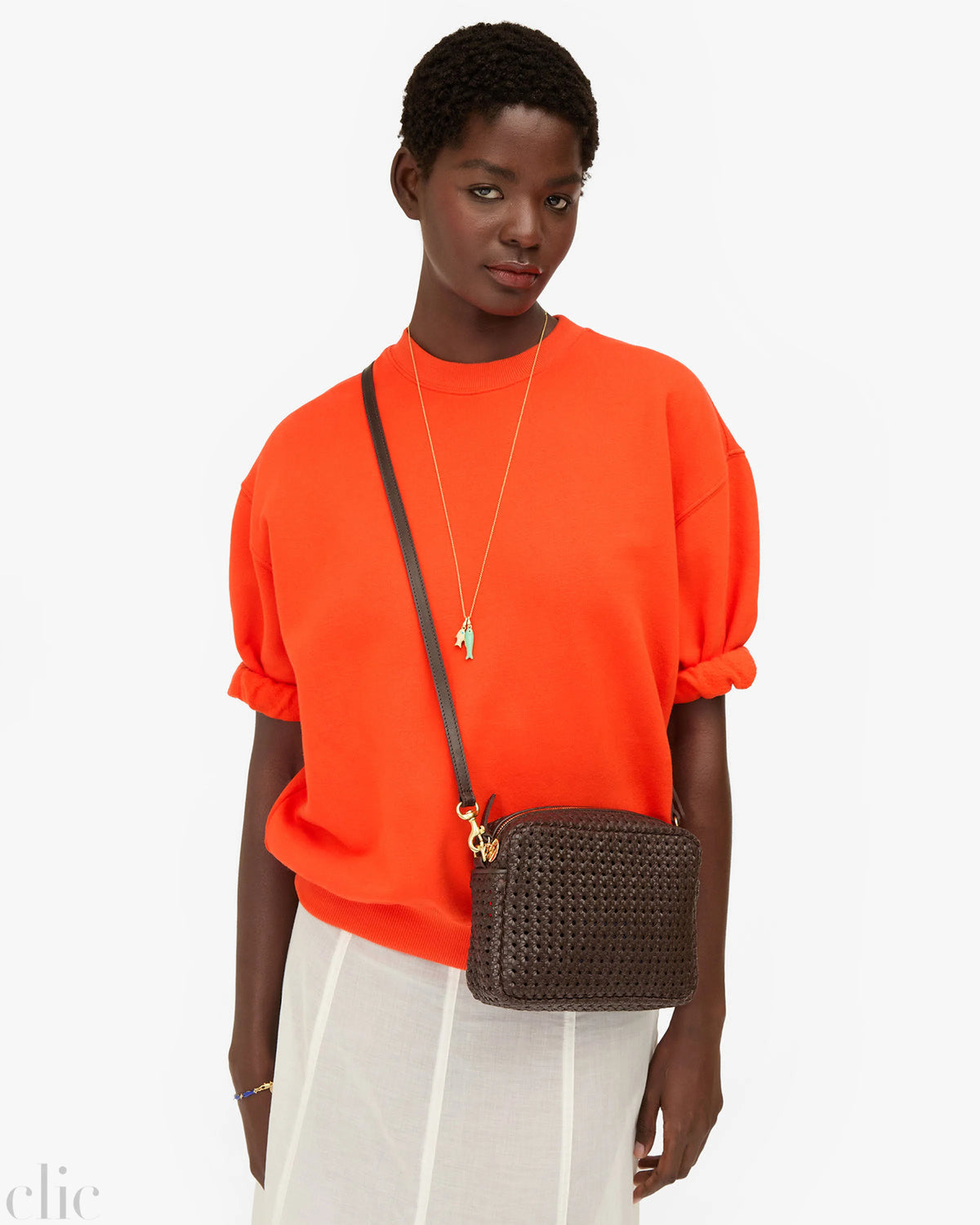 Midi Sac in Chocolate Rattan, from Clare V