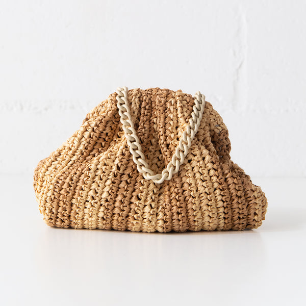 Mini Game Crochet Clutch in Natural, from Maria La Rosa