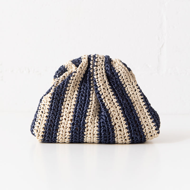 Mini Game Crochet Clutch in Navy, from Maria La Rosa