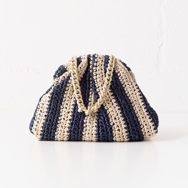 Mini Game Crochet Clutch in Navy, from Maria La Rosa