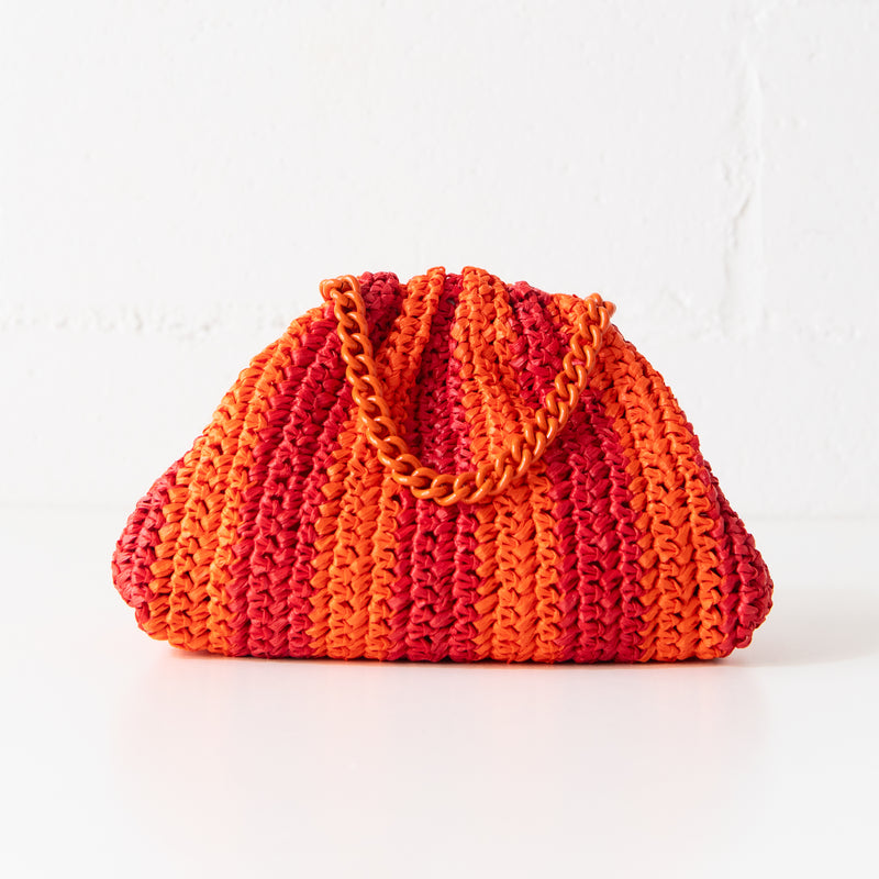 Mini Game Crochet Clutch in Red & Orange, from Maria La Rosa