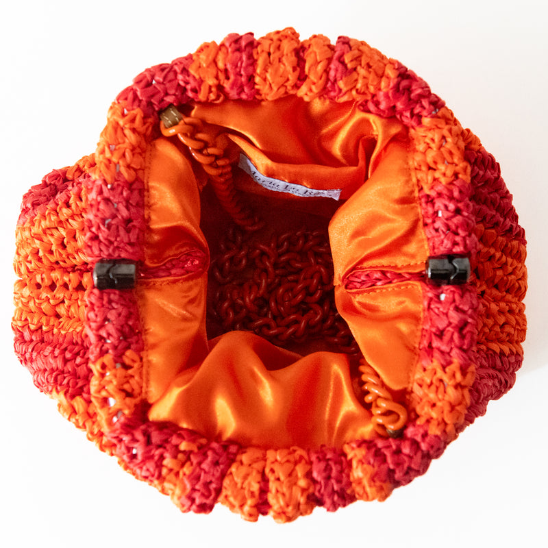 Mini Game Crochet Clutch in Red & Orange, from Maria La Rosa