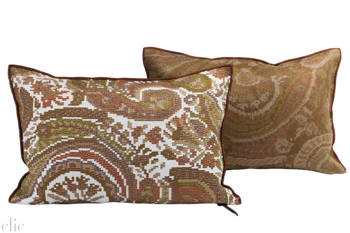 Paisley Jacquard In & Outdoor Pillow 16 x 24 in Jaipur, from Maison de Vacances