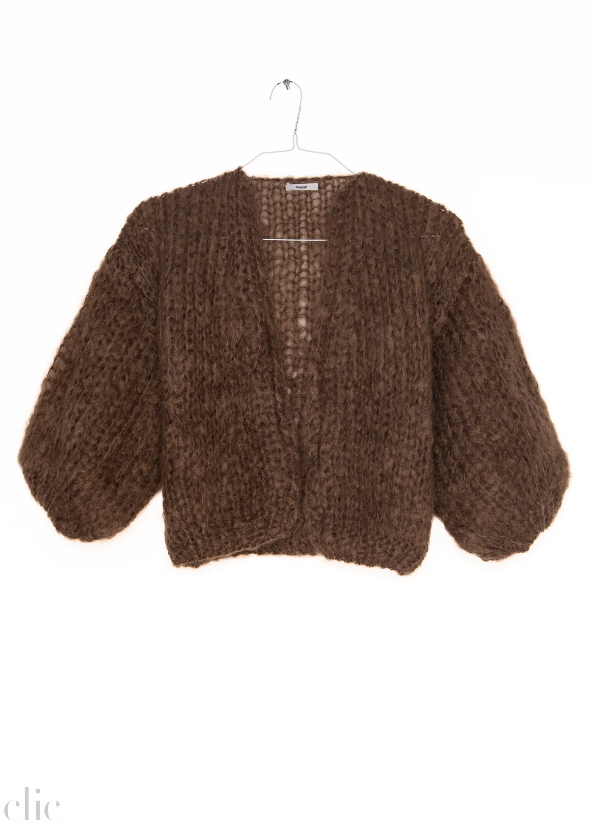 Mohair Bomber Cardigan in Brown, from Maiami