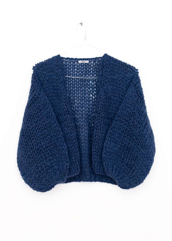 Mohair Bomber Cardigan in Dark Blue, from Maiami