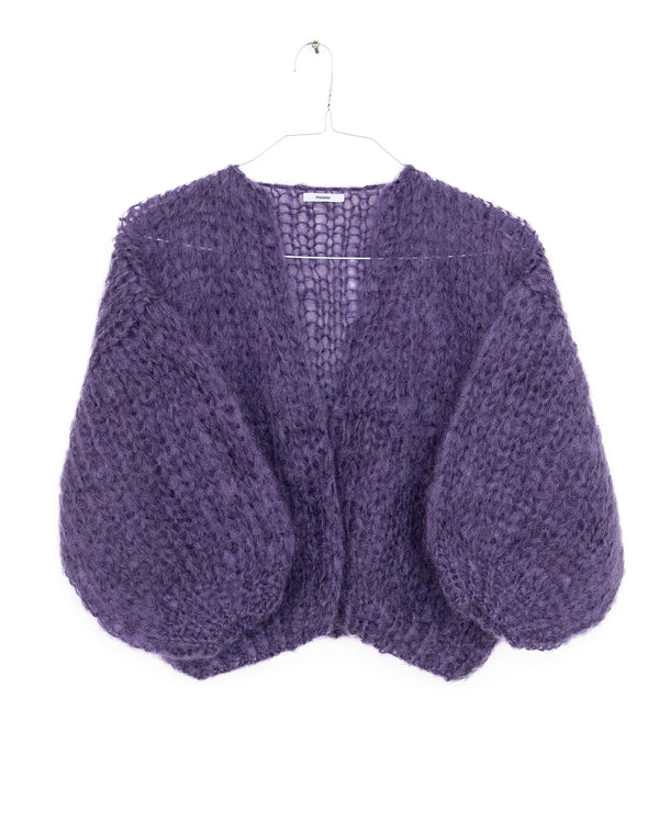 Mohair Bomber Cardigan in Matte Purple, from Maiami