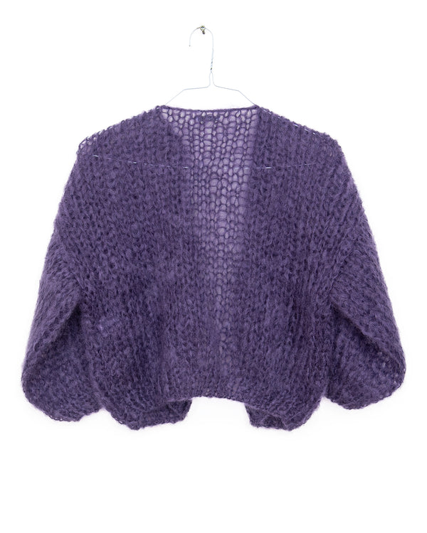 Mohair Bomber Cardigan in Matte Purple, from Maiami