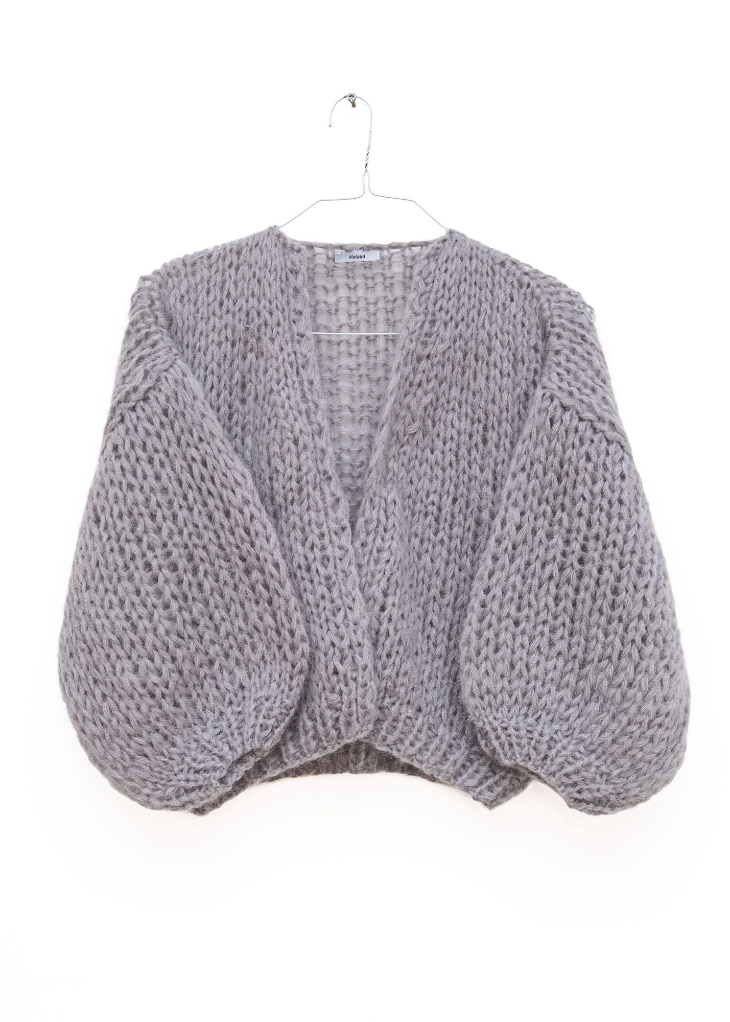 Mohair Bomber Cardigan in Silver, from Maiami