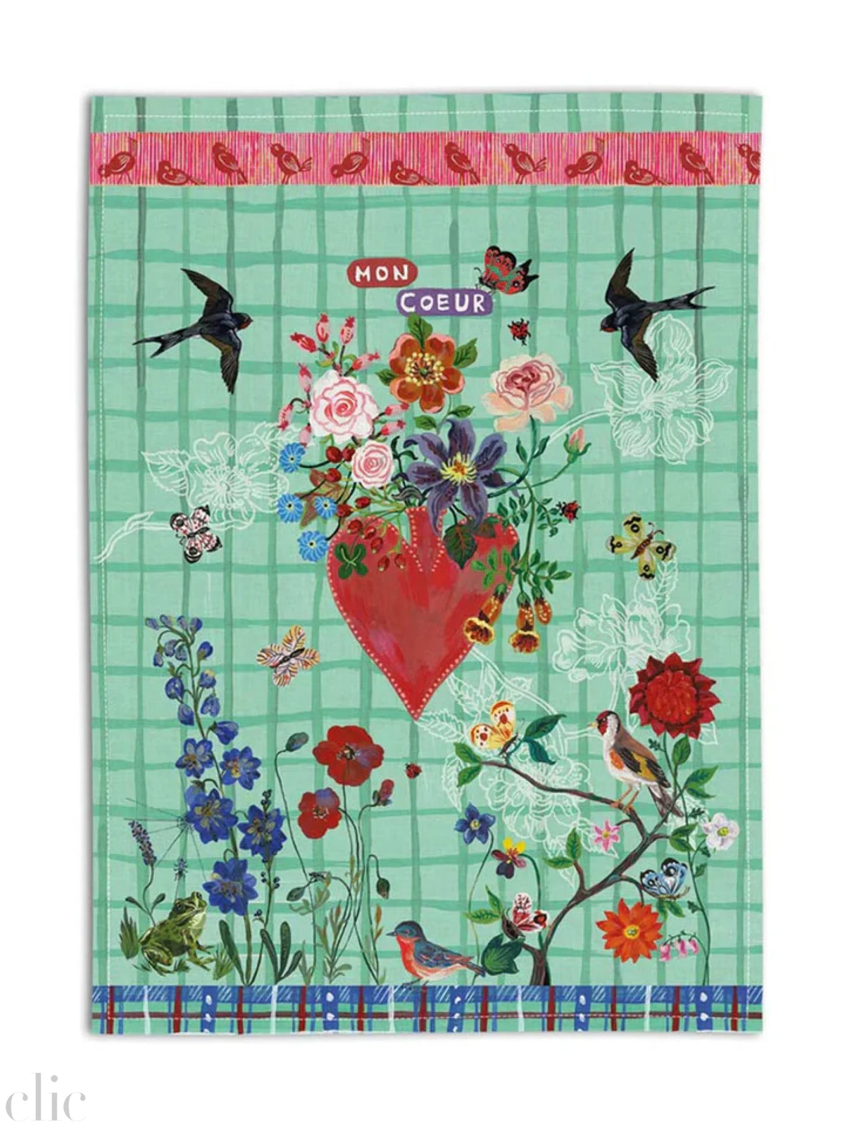 Mon Coeur Tea Towel, from Avenida Home