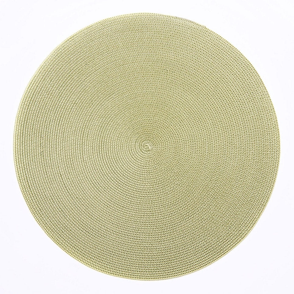 Round Placemat in Moss & Canary, from Deborah Rhodes