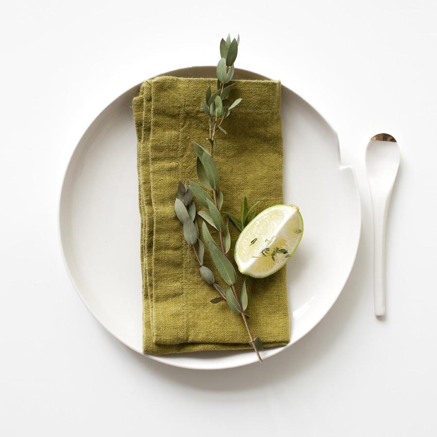 Moss Green Napkins Set of 2, from Linen Tales