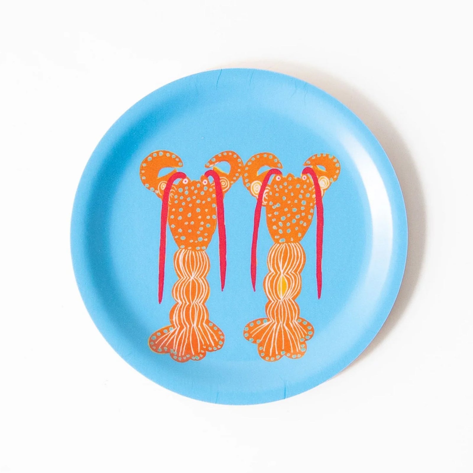 Mr. and Mrs. Lobster Round Tray, from Avenida Home