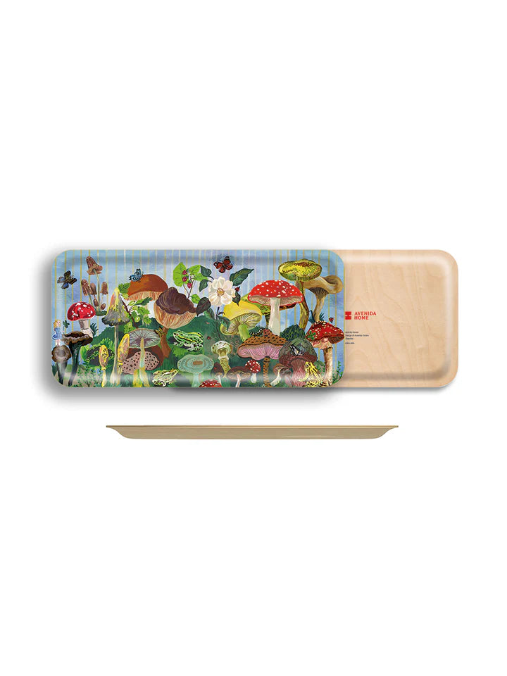 Mushroom Narrow Birchwood Tray, from Avenida Home