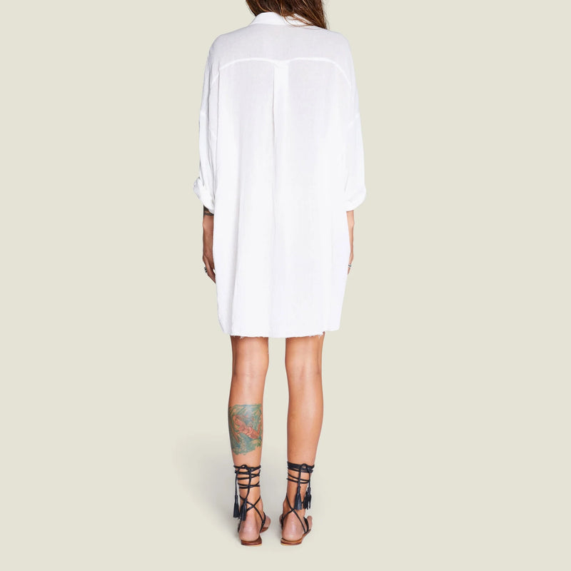 Mykonos Oversized Shirt in Off White, from Maison Saint Julien