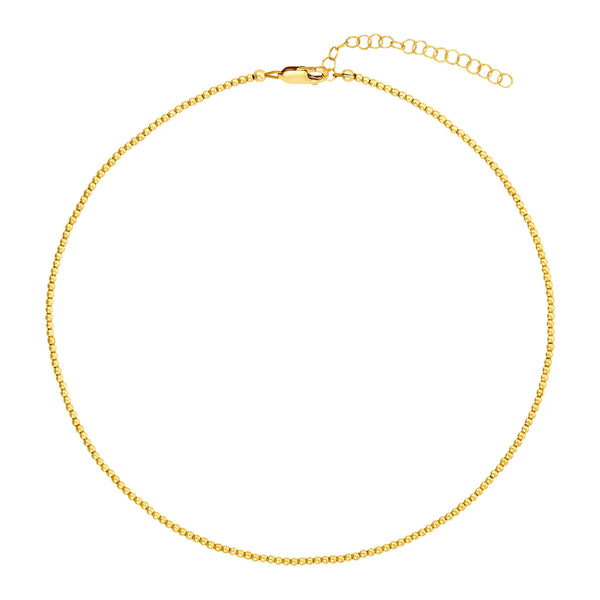 2 MM Signature Beaded Necklace in Gold, from Karen Lazar