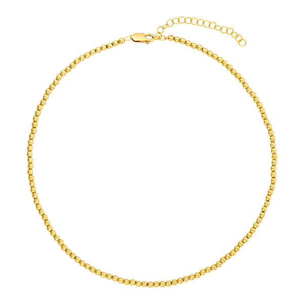 3 MM Signature Beaded Necklace in Gold, from Karen Lazar