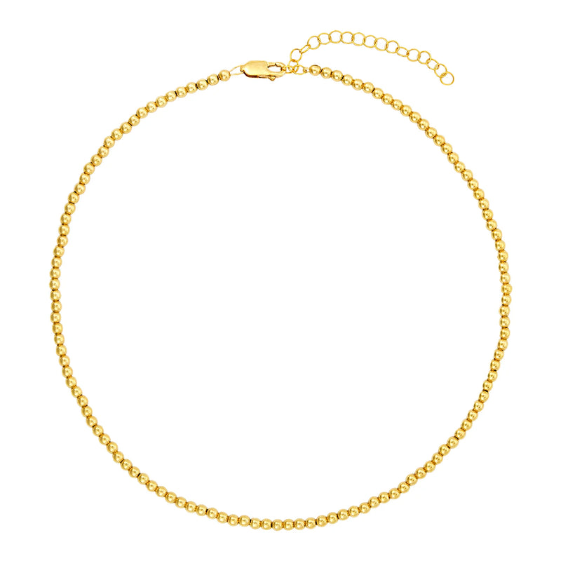 3 MM Signature Beaded Necklace in Gold, from Karen Lazar