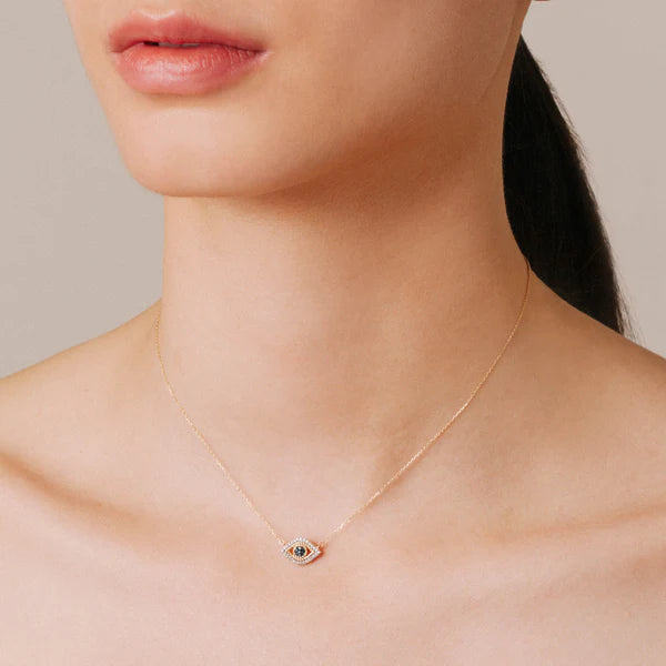 Super Tiny Pave Evil Eye Necklace, from Adina Reyter