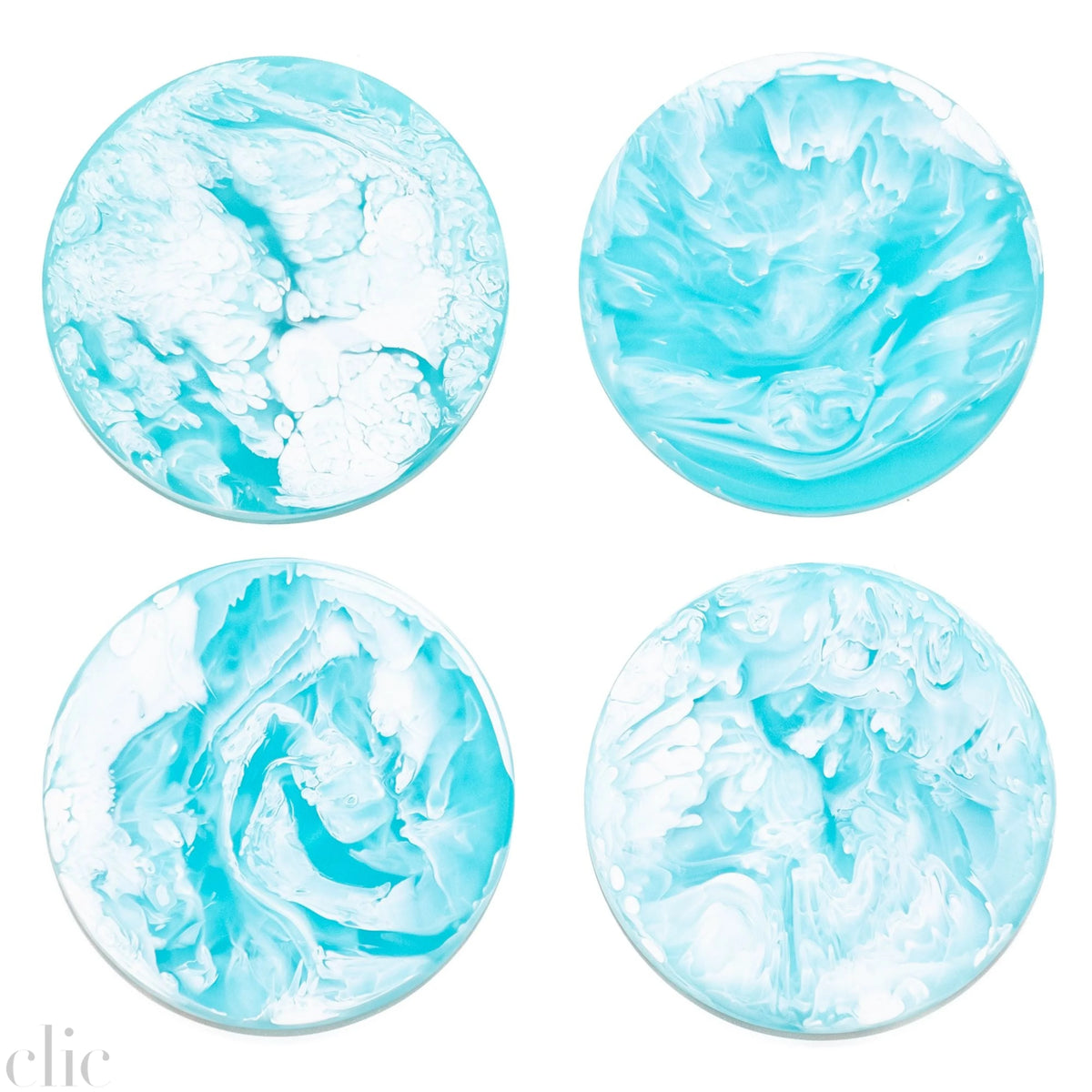 Set of 4 Coasters in Aqua, from Nashi Home
